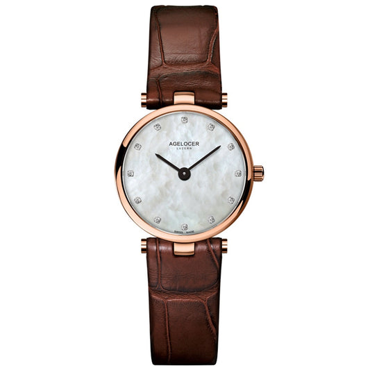 Agelocer Quartz Watch Spirit White/Rosegold