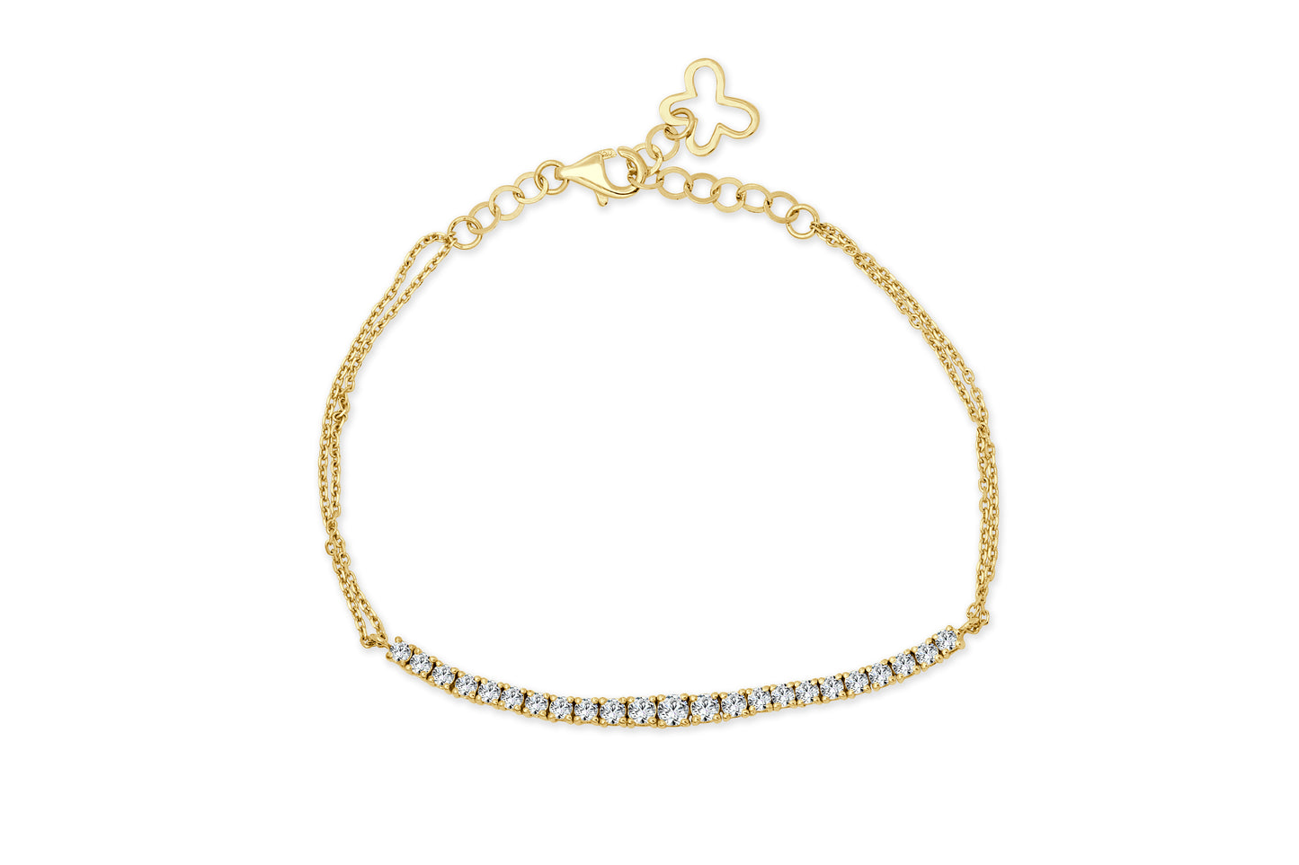 An Elegant LS 18K Rose Gold Half Tennis Diamond Bracelet - 109312B