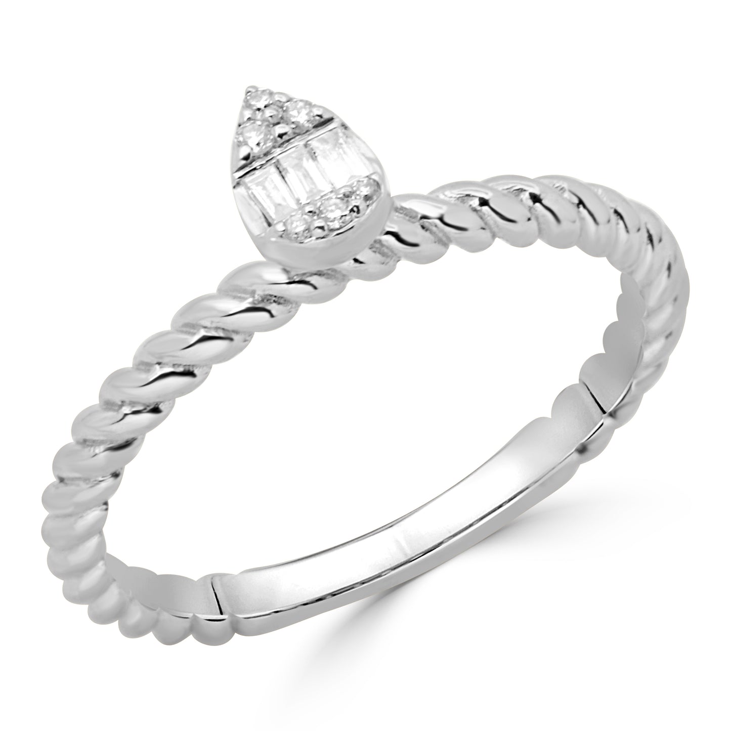 An Elegant LS 18K White Gold Diamond Fashion Ring - 128123R