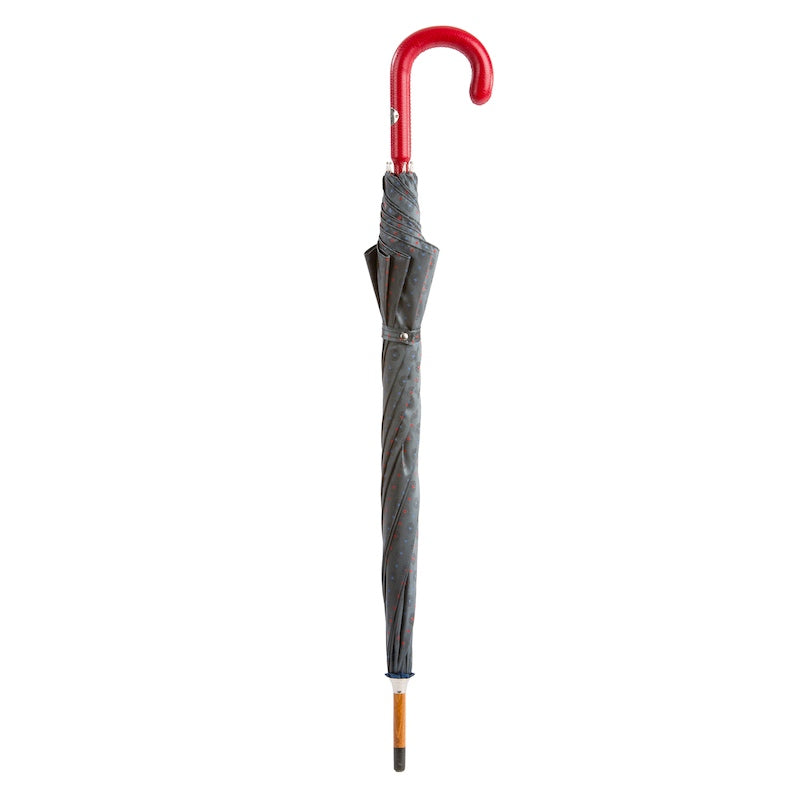 PASOTTI Gentlemen Umbrella with Red Leather Handle
