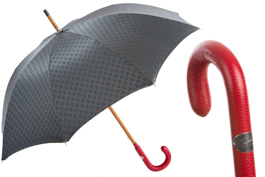PASOTTI Gentlemen Umbrella with Red Leather Handle