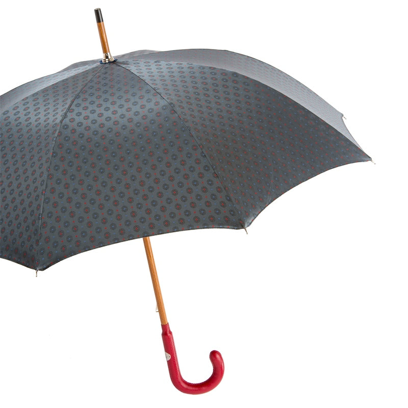 PASOTTI Gentlemen Umbrella with Red Leather Handle