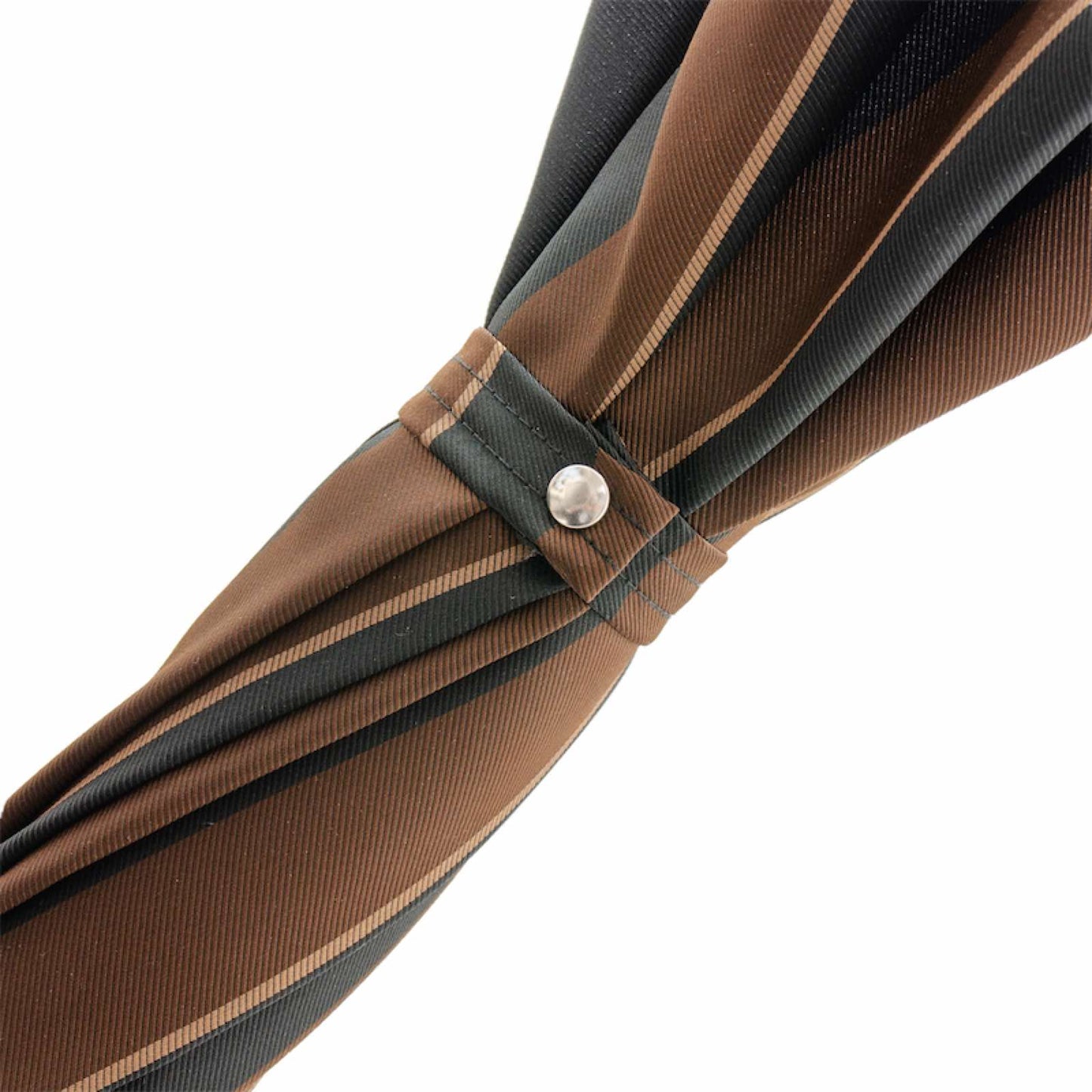 PASOTTI Large Striped Umbrella with Ostrich Leather Handle