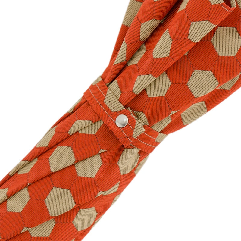 PASOTTI Hexagon Print Fabric Umbrella, Chestnut Handle