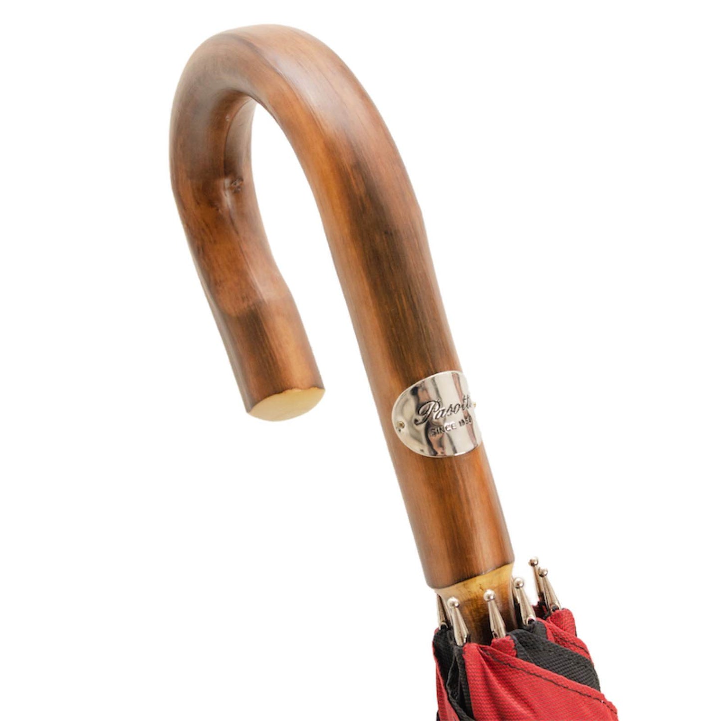 PASOTTI Solid Chestnut Red & Black Umbrella