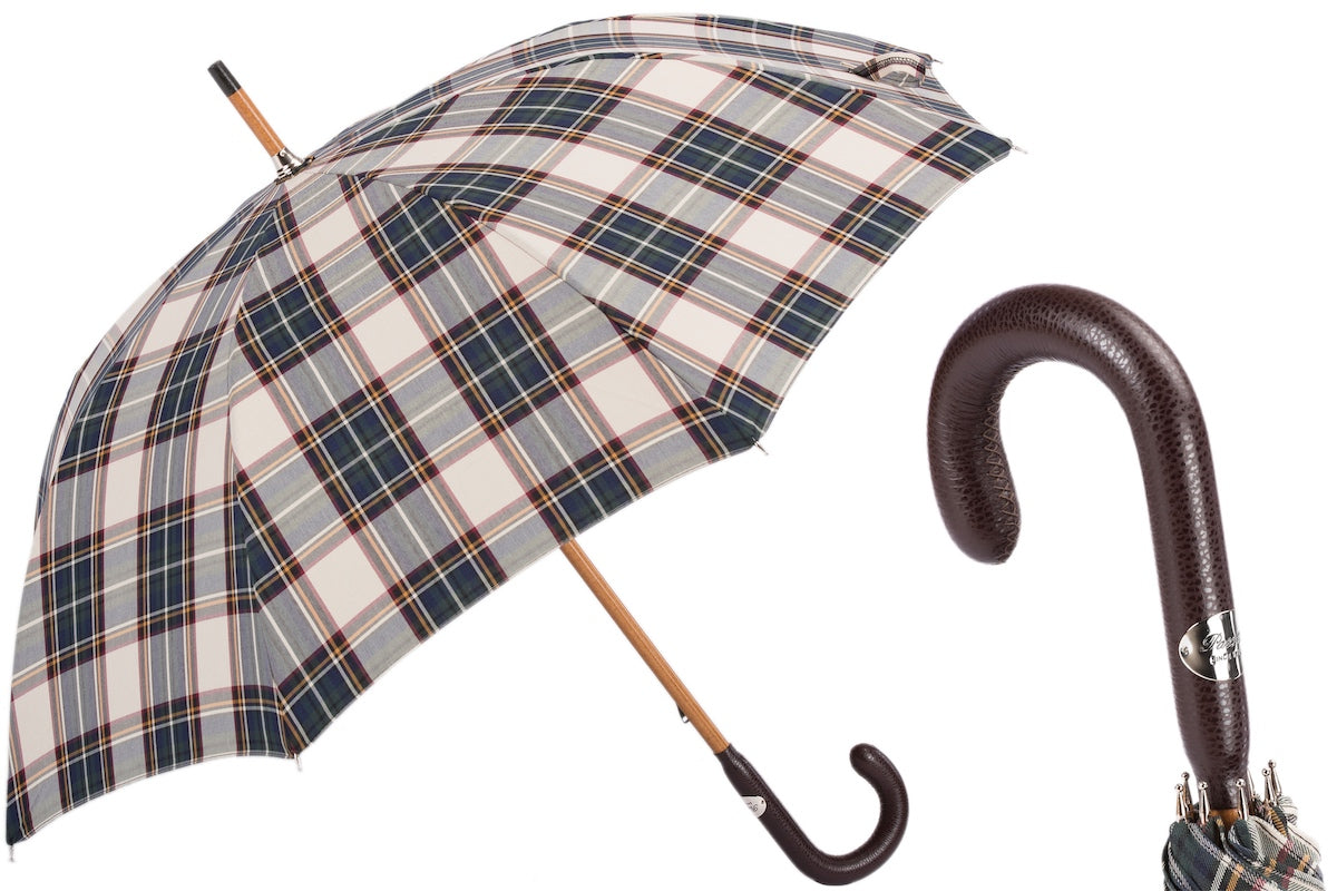 PASOTTI Brown Tartan Umbrella
