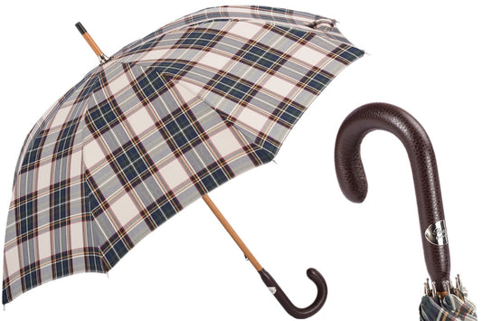 PASOTTI Brown Tartan Umbrella