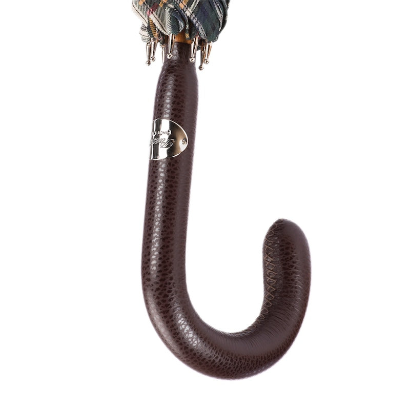 PASOTTI Brown Tartan Umbrella