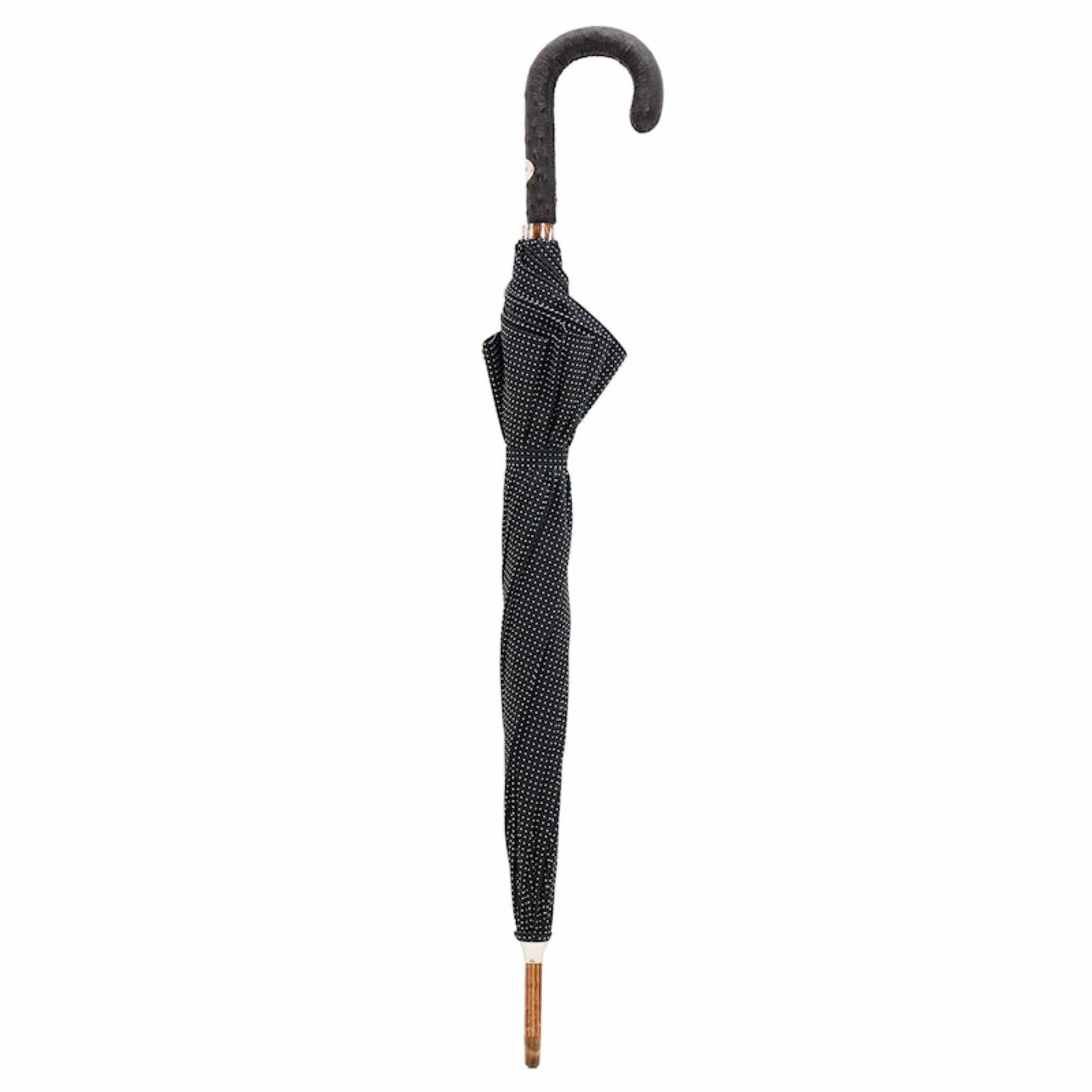 PASOTTI Umbrella Punto Bianco, Ostrich Leather Handle