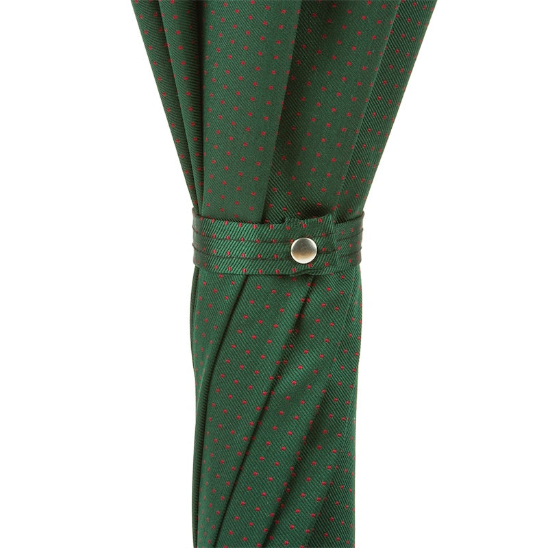 PASOTTI Dark Green Wooden Umbrella with Red Dots