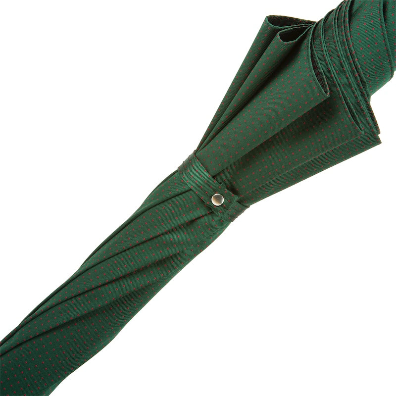 PASOTTI Dark Green Wooden Umbrella with Red Dots