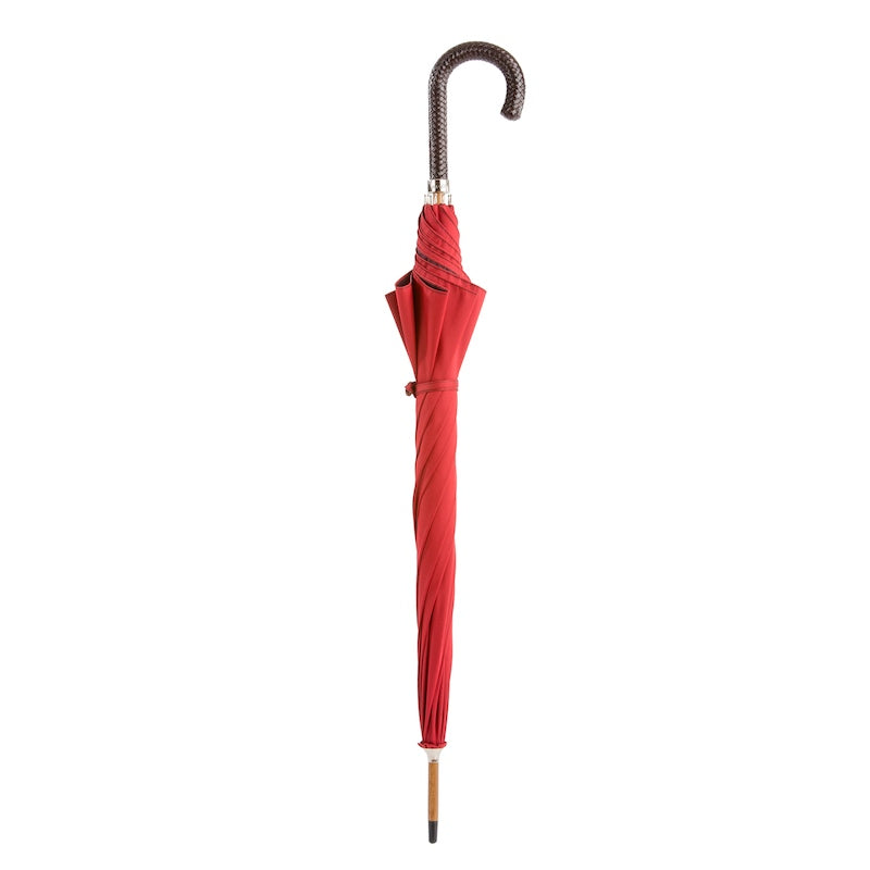 PASOTTI Gent Umbrella with Braided Leather Handle