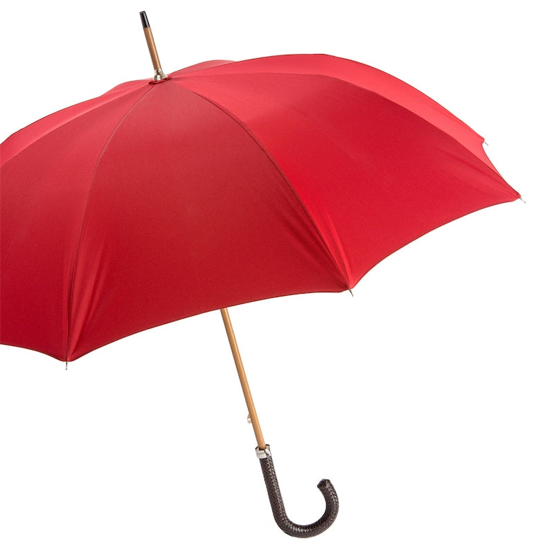 PASOTTI Gent Umbrella with Braided Leather Handle