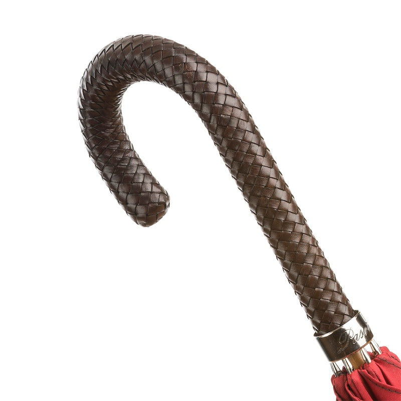 PASOTTI Gent Umbrella with Braided Leather Handle