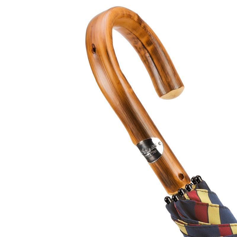 PASOTTI Large Striped Umbrella, Chestnut Handle