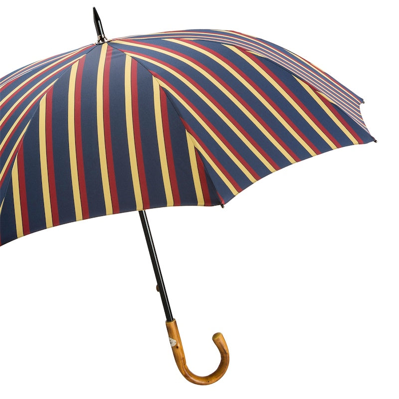 PASOTTI Large Striped Umbrella, Chestnut Handle
