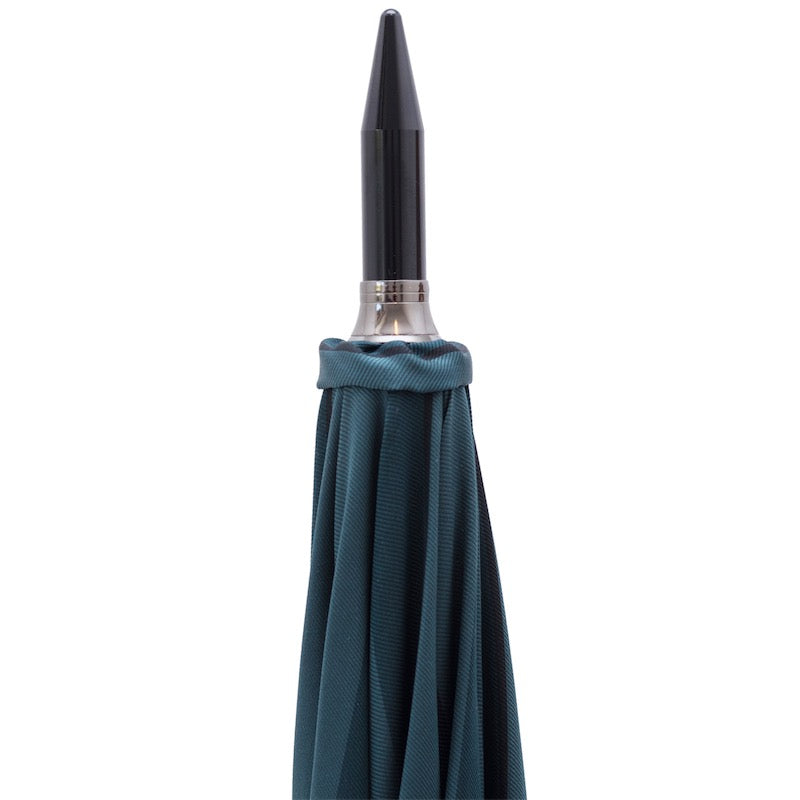 PASOTTI Large Striped Umbrella, Dark Chestnut Handle