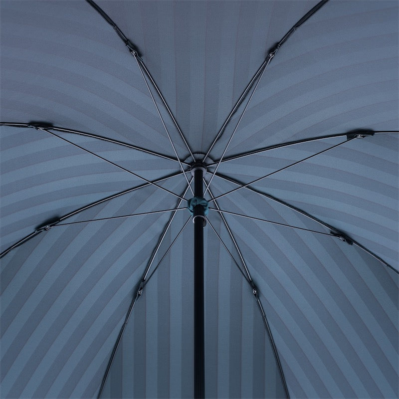 PASOTTI Large Striped Umbrella, Dark Chestnut Handle