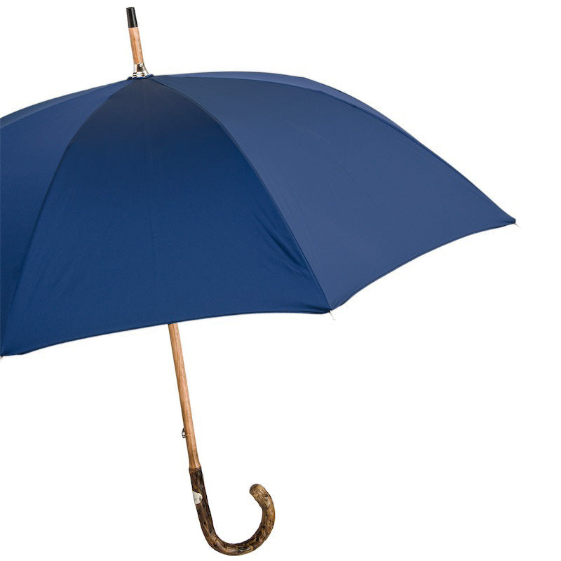 PASOTTI Navy Umbrella with Gorse Wood Handle