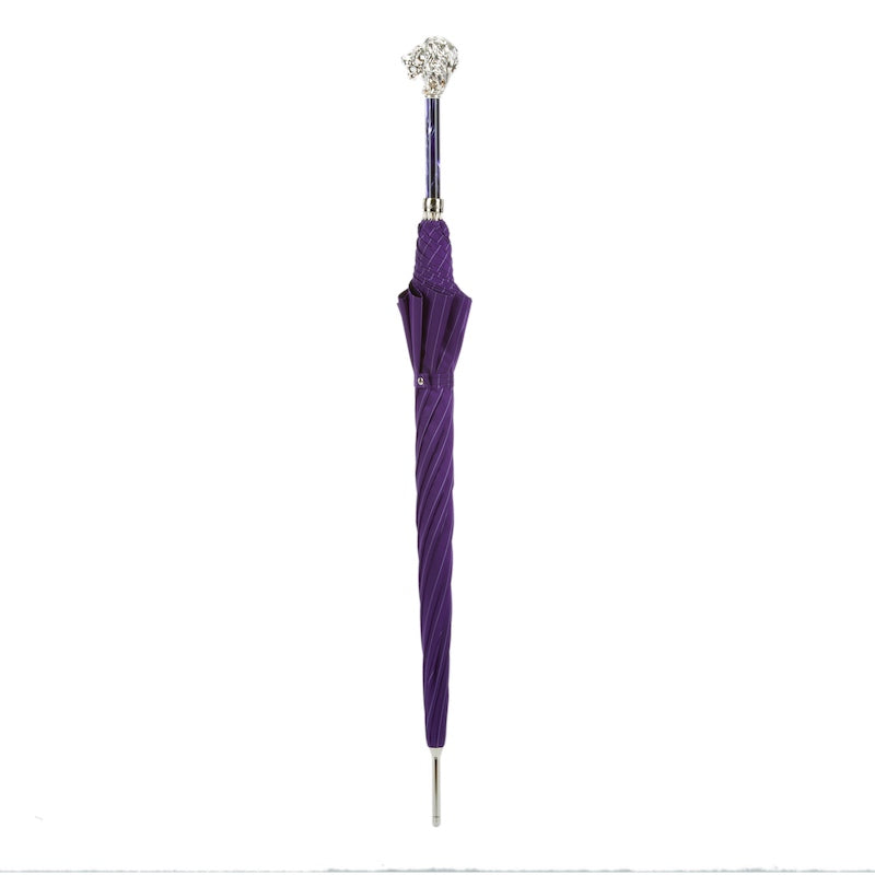PASOTTI Purple Umbrella with Silver Lion Handle