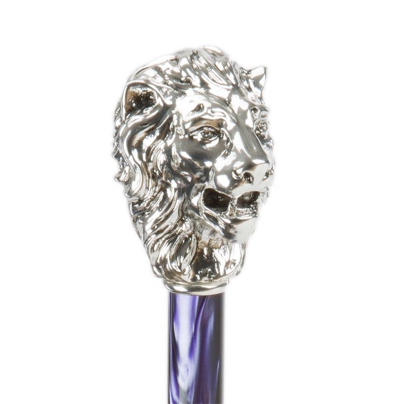 PASOTTI Purple Umbrella with Silver Lion Handle