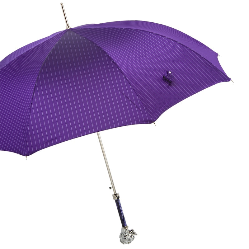 PASOTTI Purple Umbrella with Silver Lion Handle