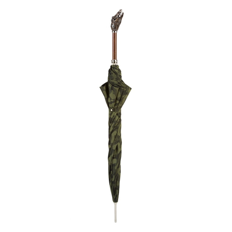 PASOTTI Camouflage Umbrella with Crocodile Handle