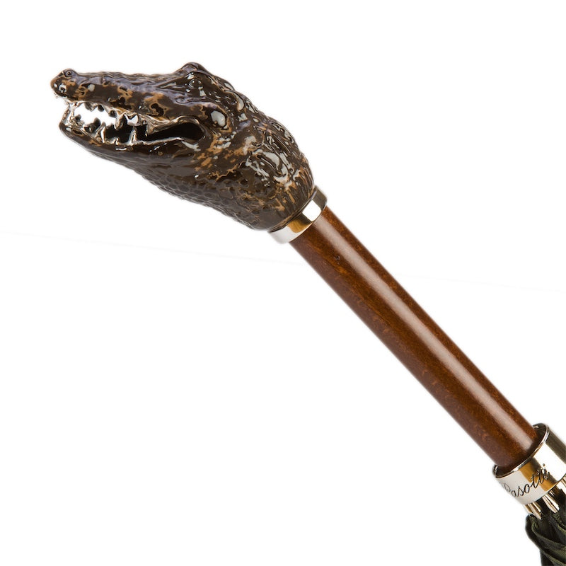 PASOTTI Camouflage Umbrella with Crocodile Handle