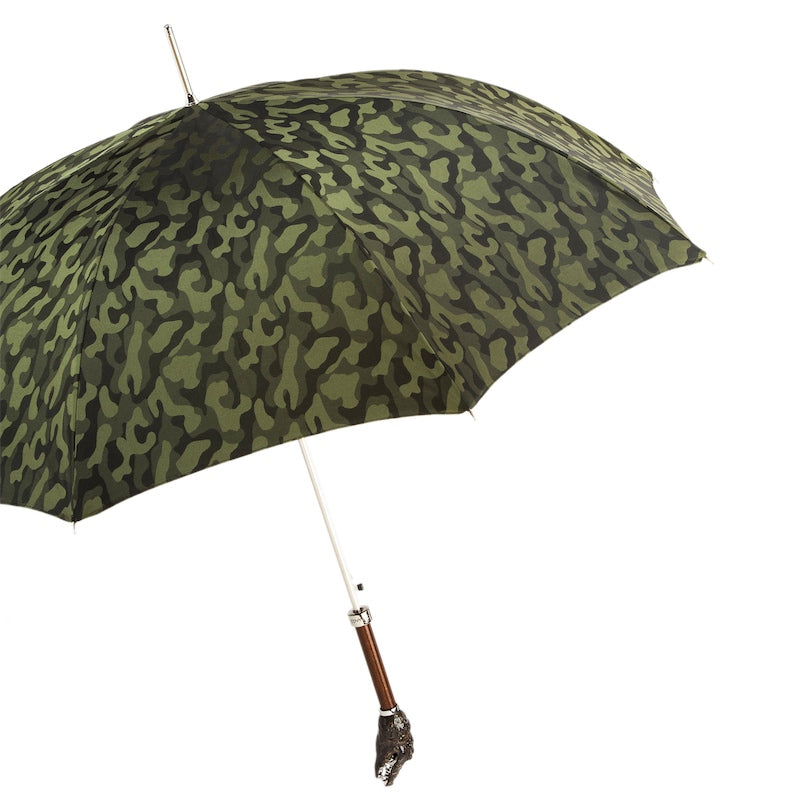 PASOTTI Camouflage Umbrella with Crocodile Handle