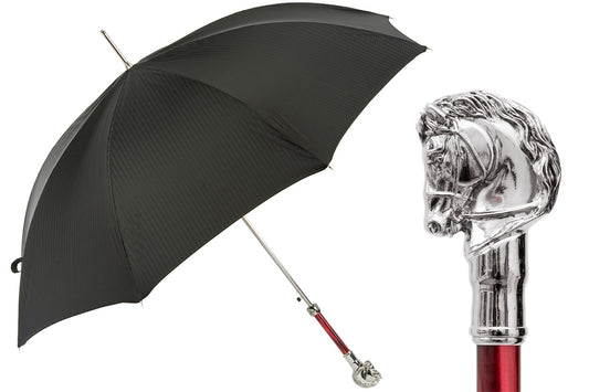 PASOTTI Elegant Umbrella, Silver Horse Handle