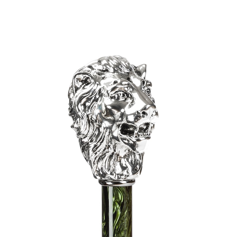 PASOTTI Green Umbrella, Silver Lion Handle