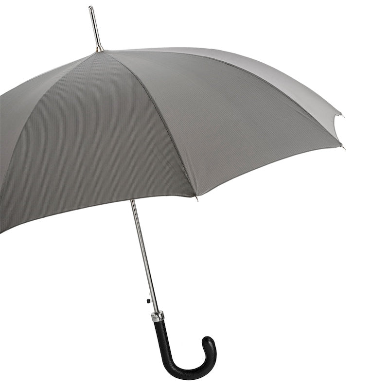 PASOTTI Elegant Grey Umbrella, Leather Handle