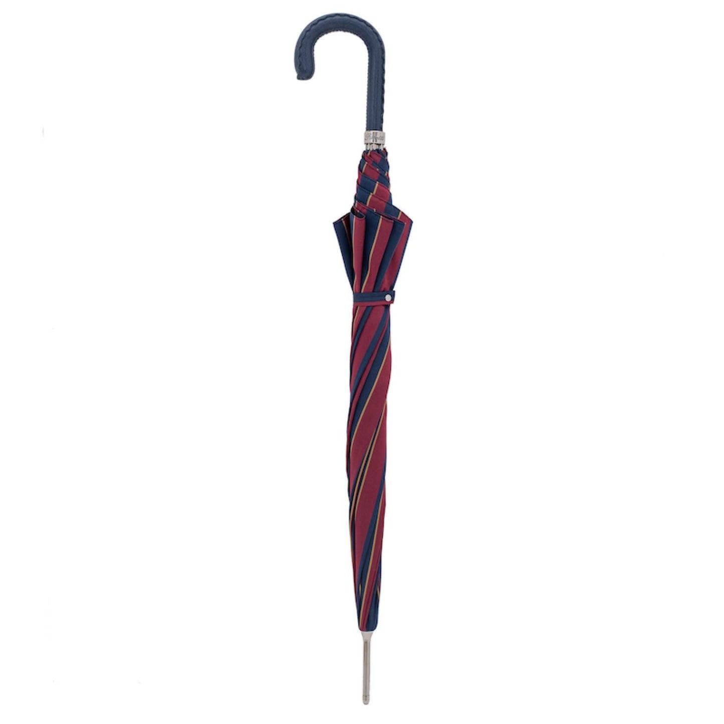 PASOTTI Classic Umbrella with Navy Leather Handle