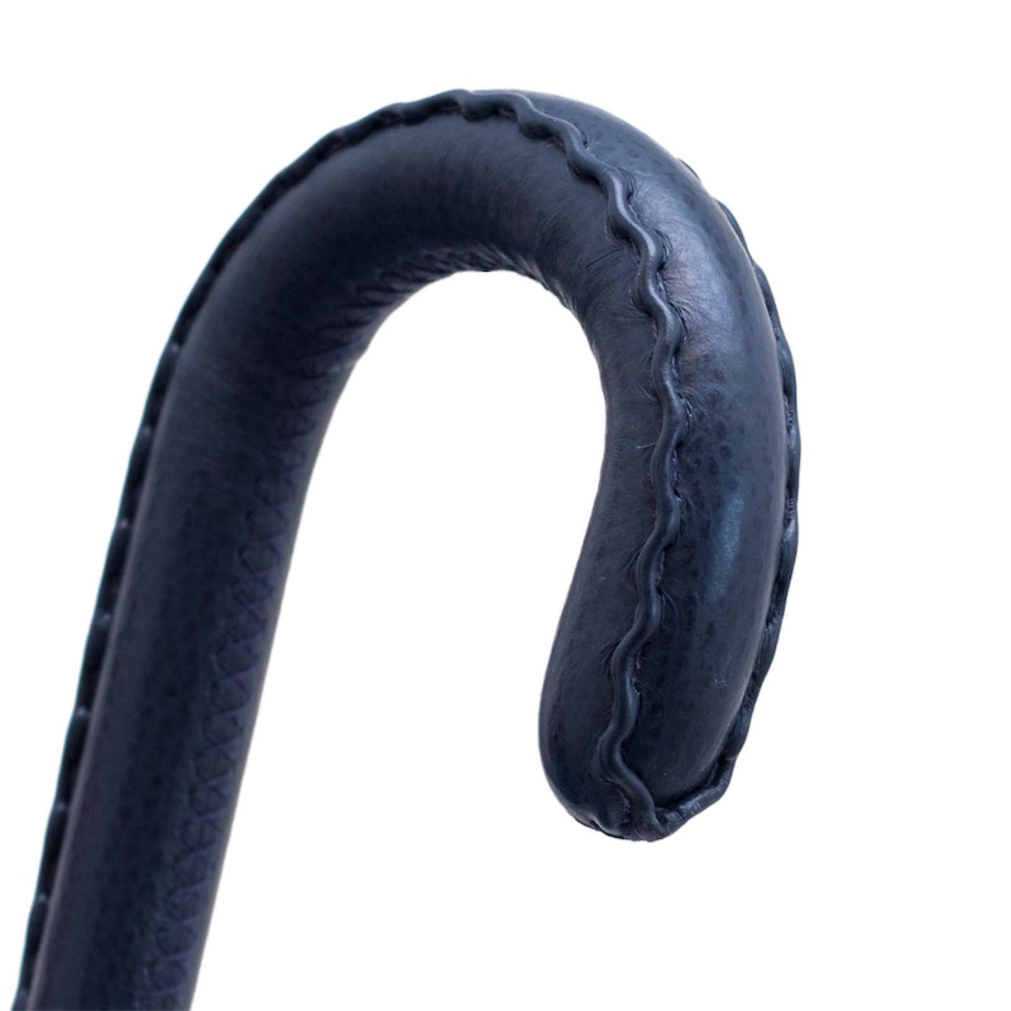 PASOTTI Classic Umbrella with Navy Leather Handle