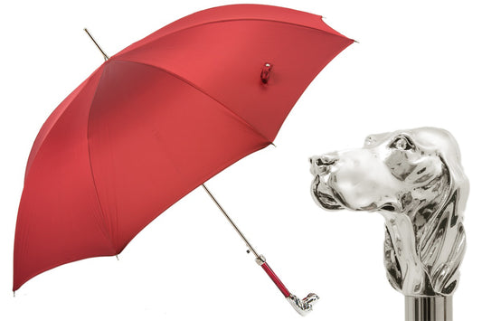 PASOTTI Red Umbrella with Silver Hound