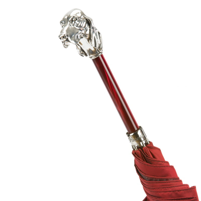 PASOTTI Red Umbrella with Silver Hound