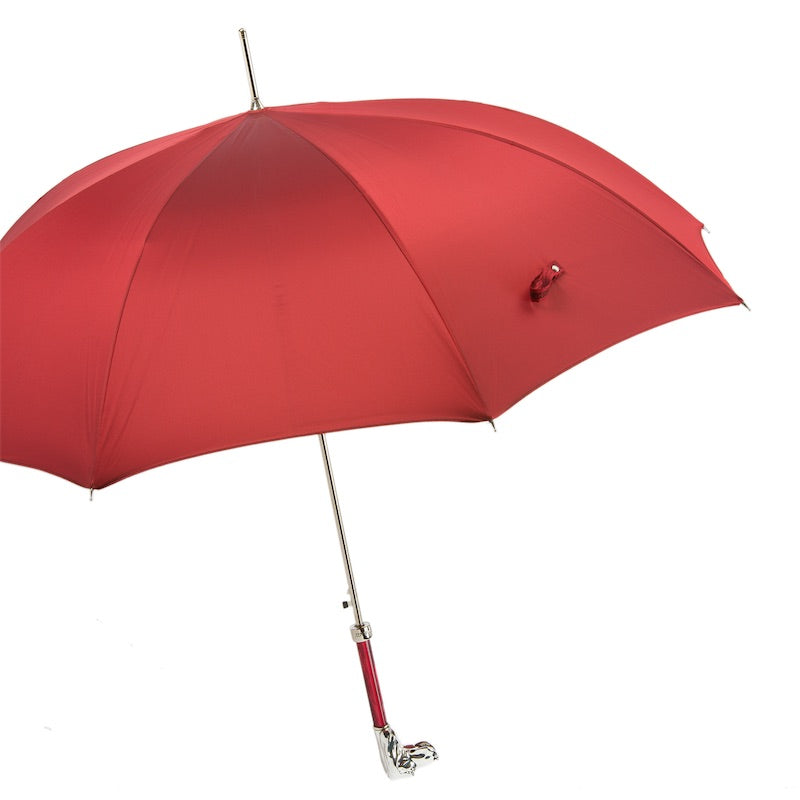 PASOTTI Red Umbrella with Silver Hound