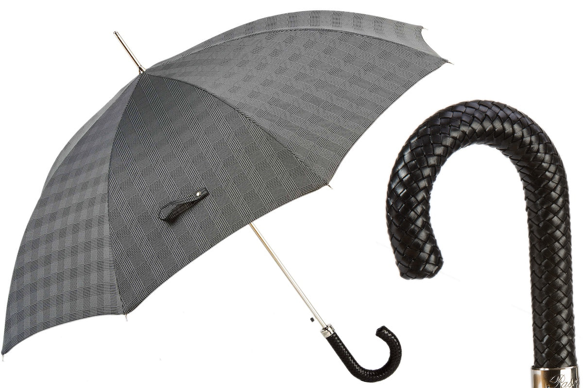 PASOTTI Milford Umbrella with Braided Leather Handle
