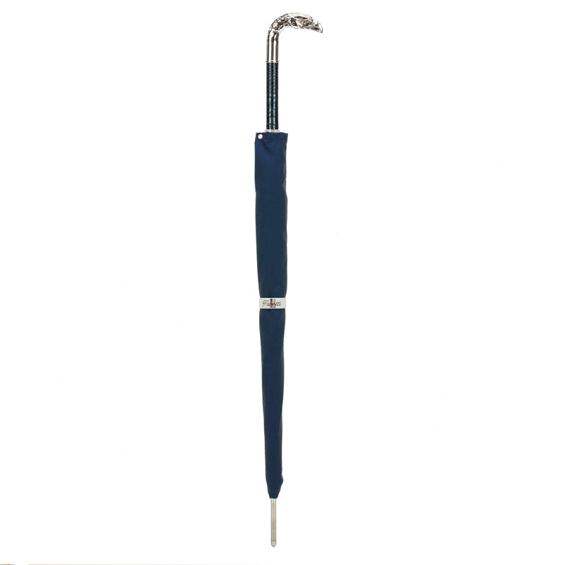 PASOTTI Blue Umbrella, Silver Eagle Handle