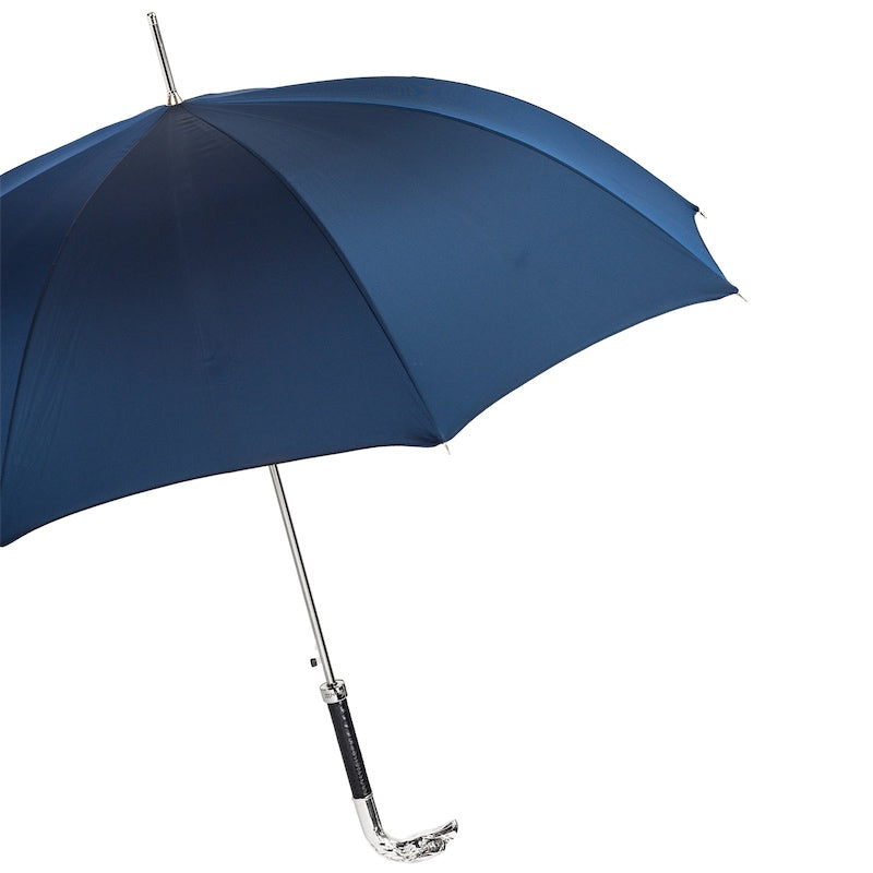 PASOTTI Blue Umbrella, Silver Eagle Handle