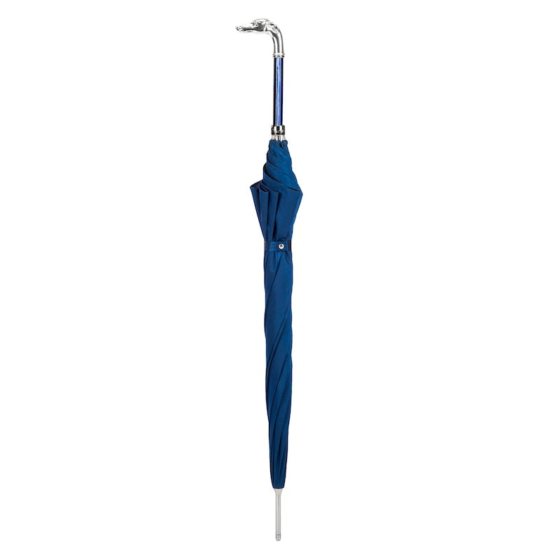 PASOTTI Blue Umbrella, Silver Greyhound Handle