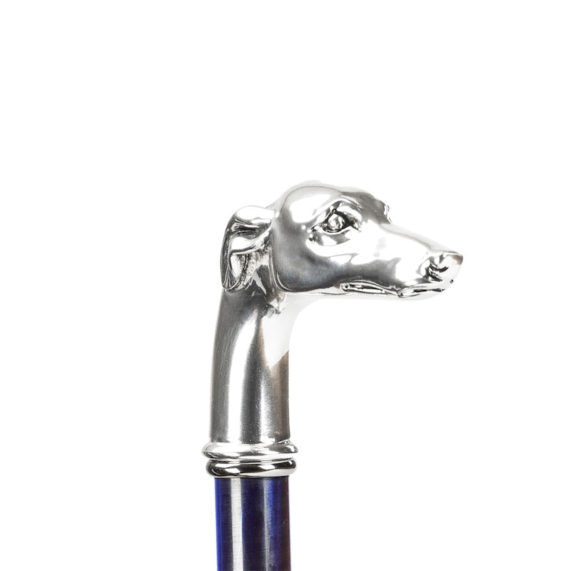 PASOTTI Blue Umbrella, Silver Greyhound Handle