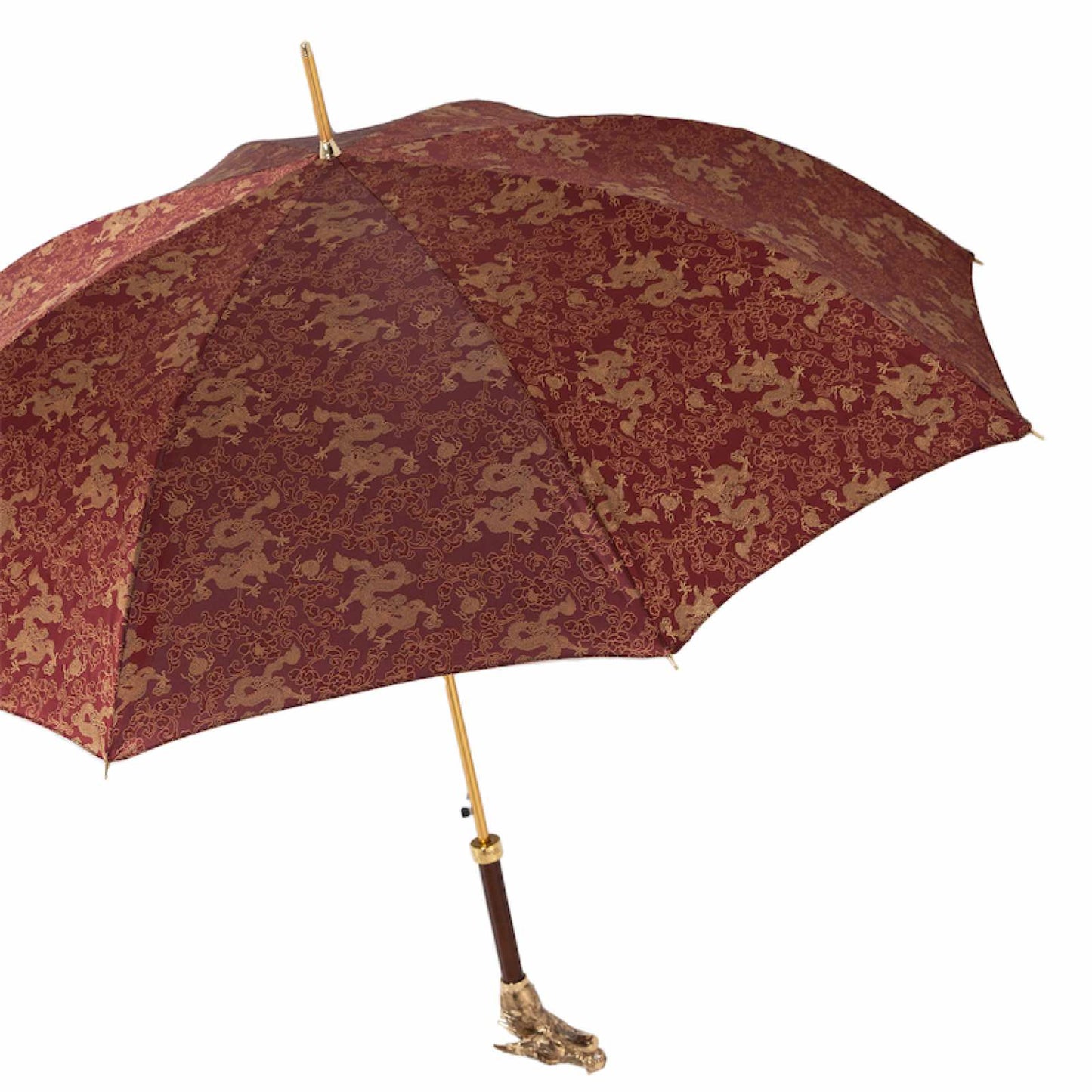 PASOTTI Golden Dragons Burgundy Umbrella