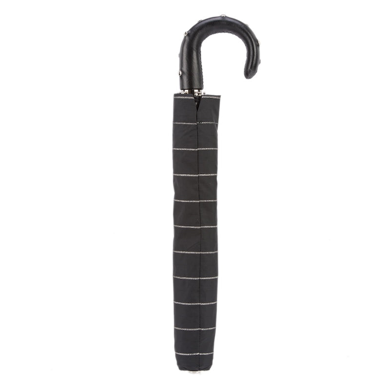 PASOTTI Folding Umbrella with Studs Leather Handle