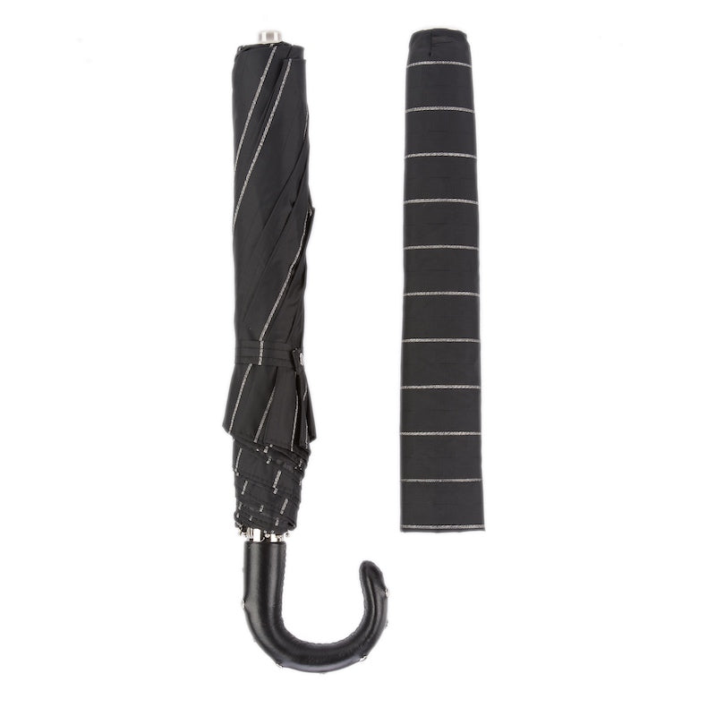 PASOTTI Folding Umbrella with Studs Leather Handle