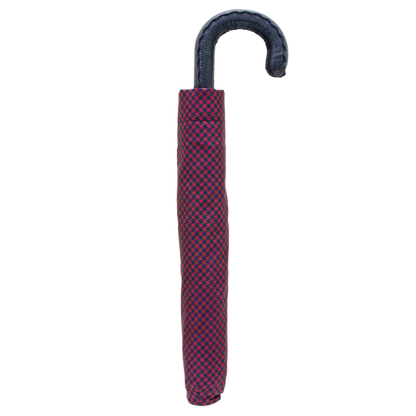 PASOTTI Red & Navy Pied de Poule Folding Umbrella