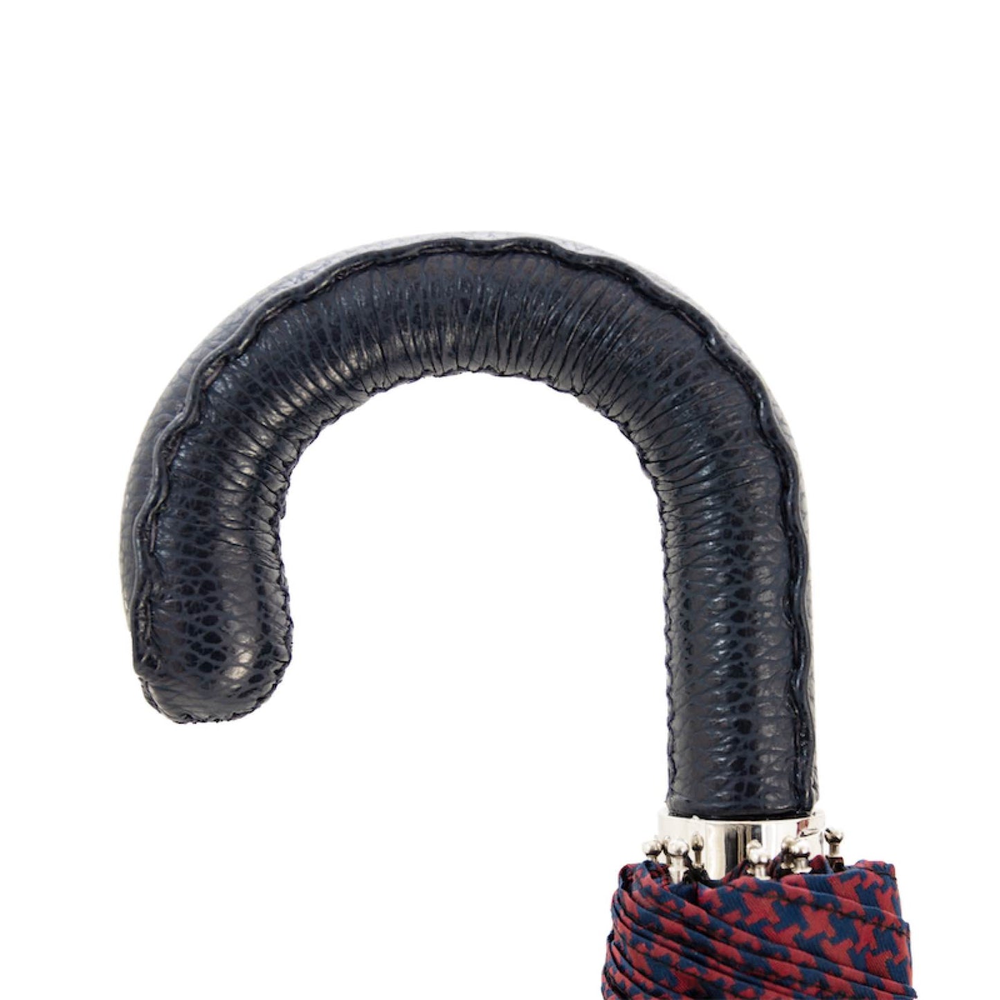 PASOTTI Red & Navy Pied de Poule Folding Umbrella