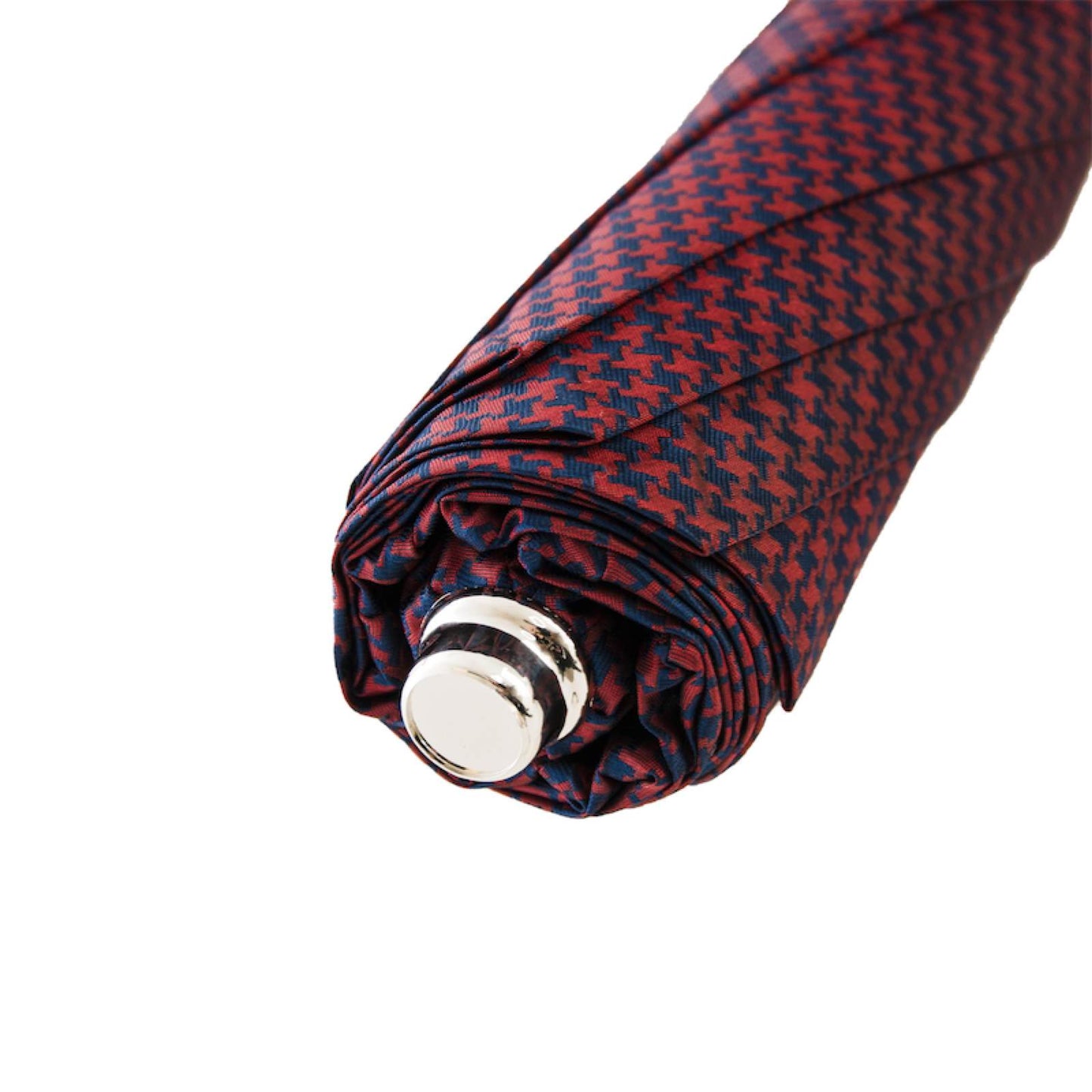 PASOTTI Red & Navy Pied de Poule Folding Umbrella