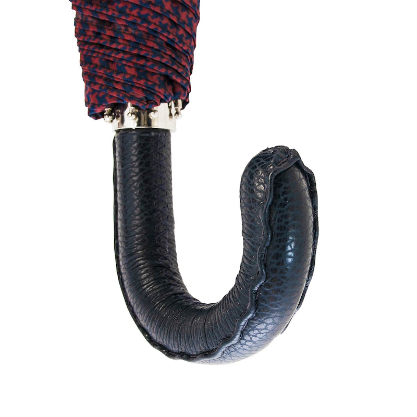 PASOTTI Red & Navy Pied de Poule Folding Umbrella