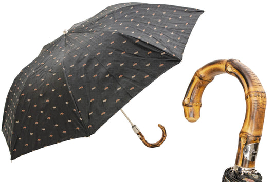 PASOTTI Telescopic Umbrella with Whangee Handle -Luxury Windproof Umbrella, Compact